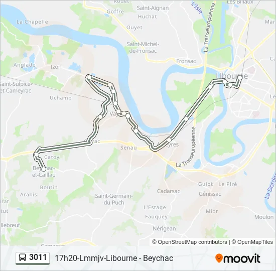 3011 Bus Line Map