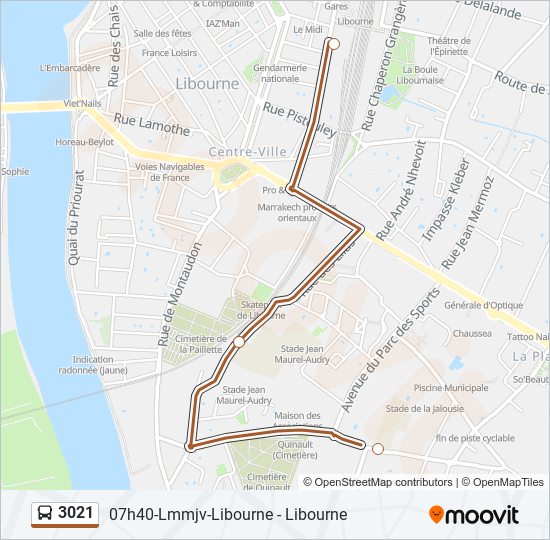 Mapa de 3021 de autobús