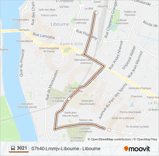 3021 Bus Line Map