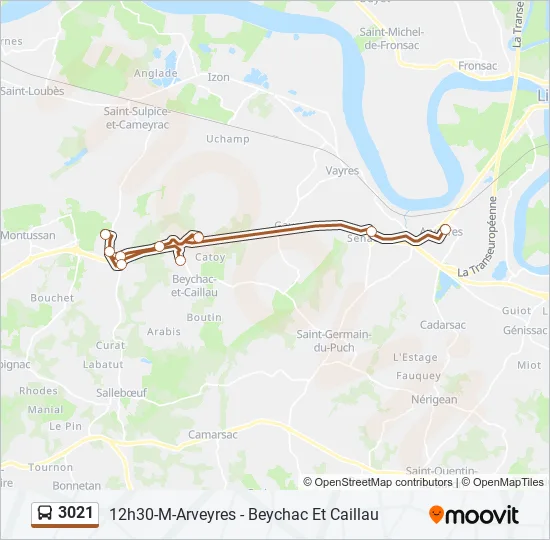 3021 Bus Line Map
