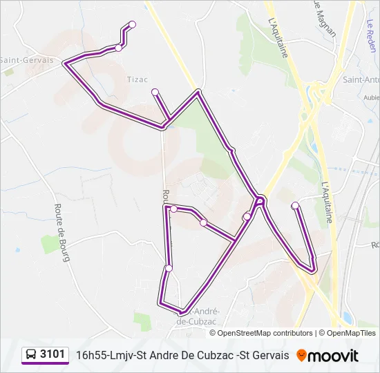 3101 Bus Line Map