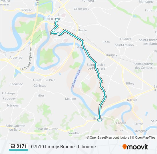 Plan de la ligne 3171 de bus