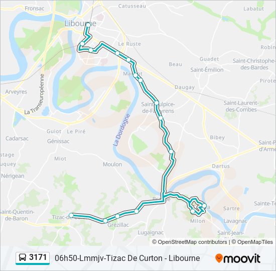 Mapa de 3171 de autobús