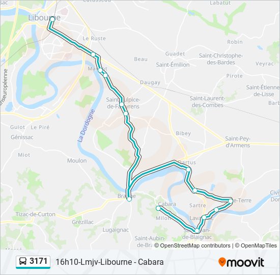 Plan de la ligne 3171 de bus