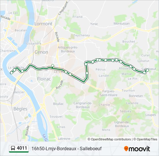 Plan de la ligne 4011 de bus