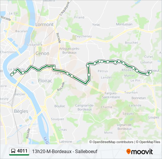 Plan de la ligne 4011 de bus