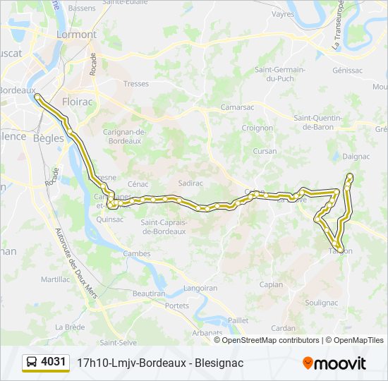 Plan de la ligne 4031 de bus