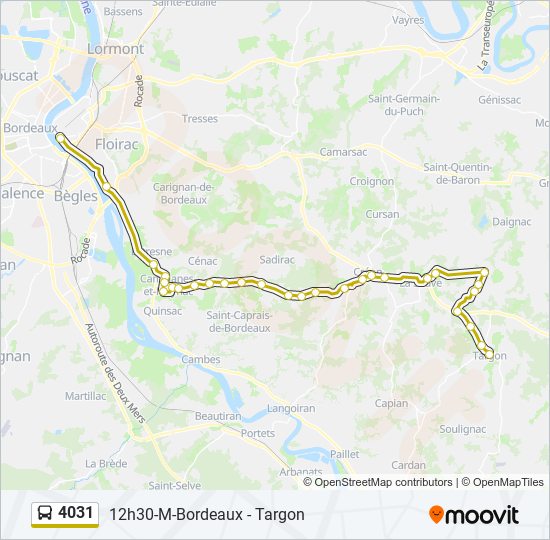 Plan de la ligne 4031 de bus