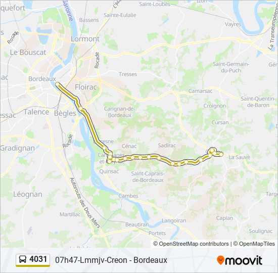 Plan de la ligne 4031 de bus