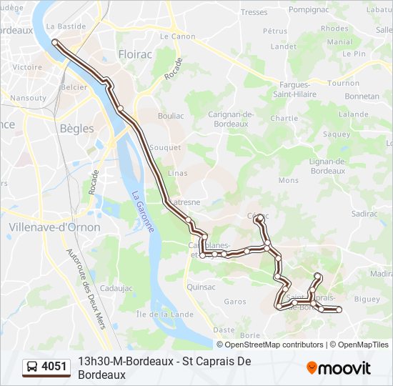 Mapa de 4051 de autobús