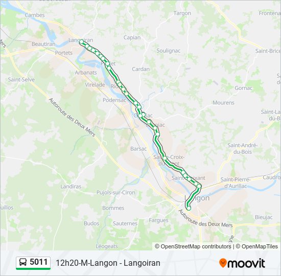 Mapa de 5011 de autobús