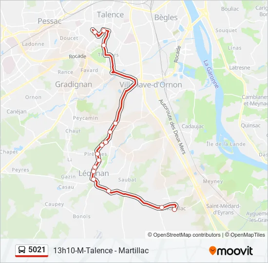 5021 Bus Line Map