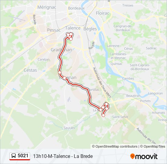 Mapa de 5021 de autobús