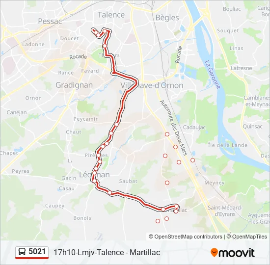 5021 Bus Line Map