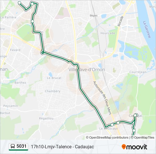 Plan de la ligne 5031 de bus