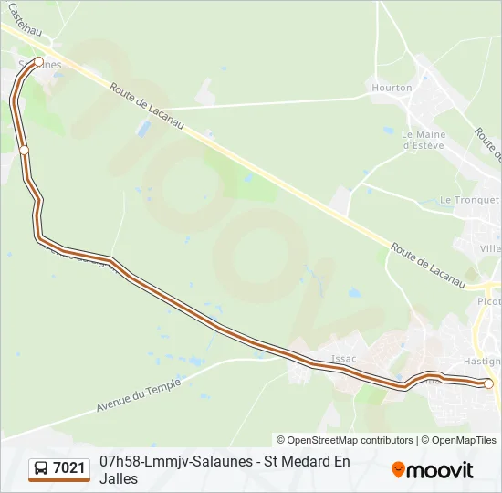 7021 Bus Line Map