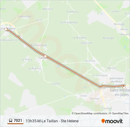 7021 Bus Line Map