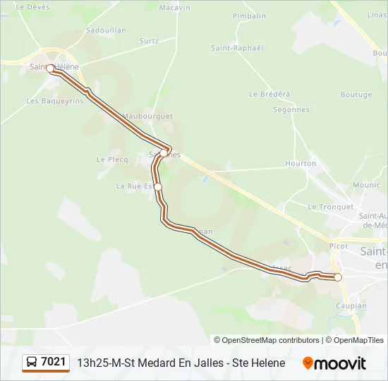 7021 Bus Line Map