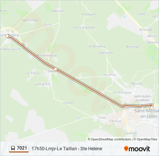 7021 Bus Line Map