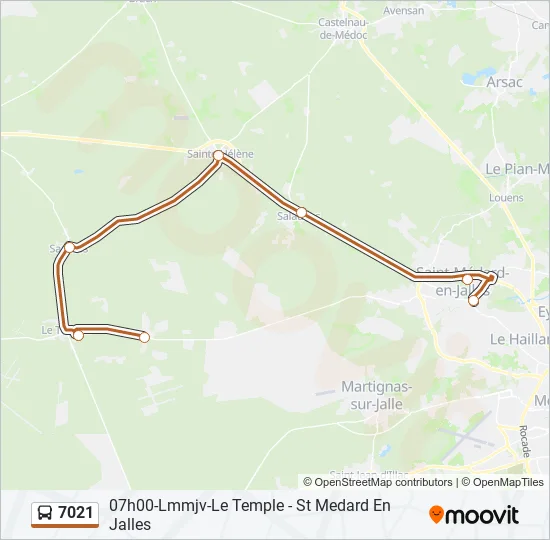 7021 Bus Line Map