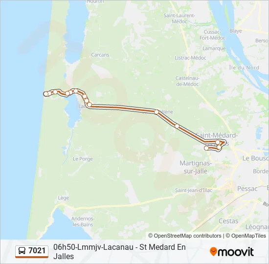 7021 Bus Line Map