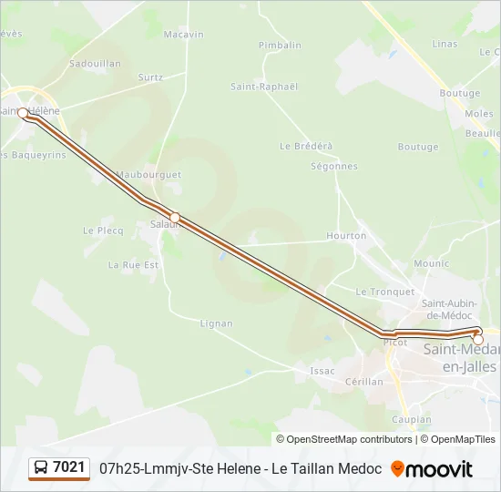7021 Bus Line Map