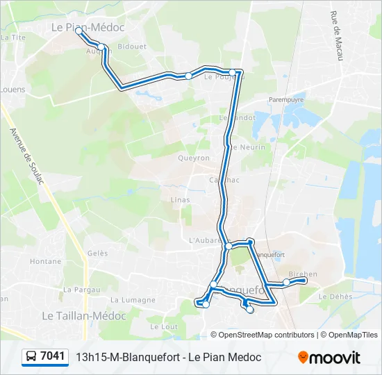 7041 Bus Line Map