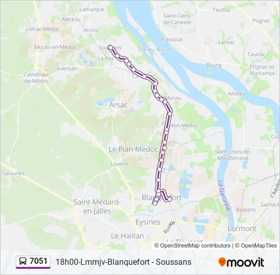 7051 Bus Line Map