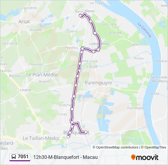 7051 Bus Line Map