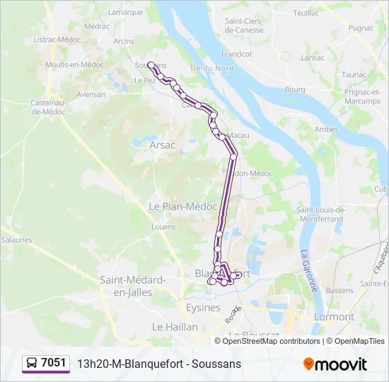 7051 Bus Line Map