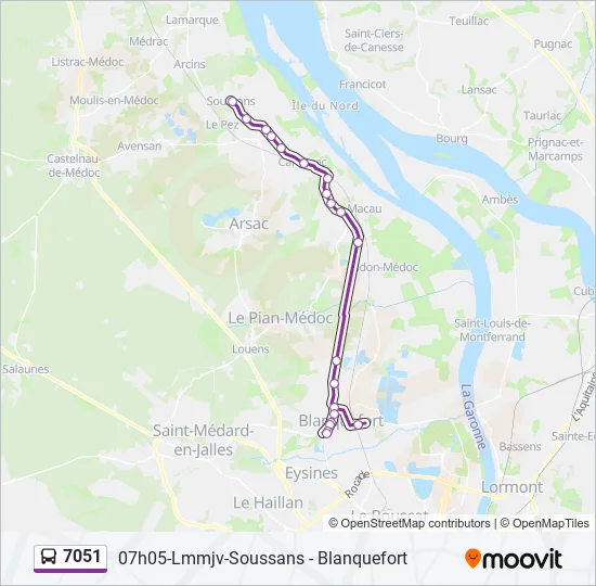 7051 Bus Line Map