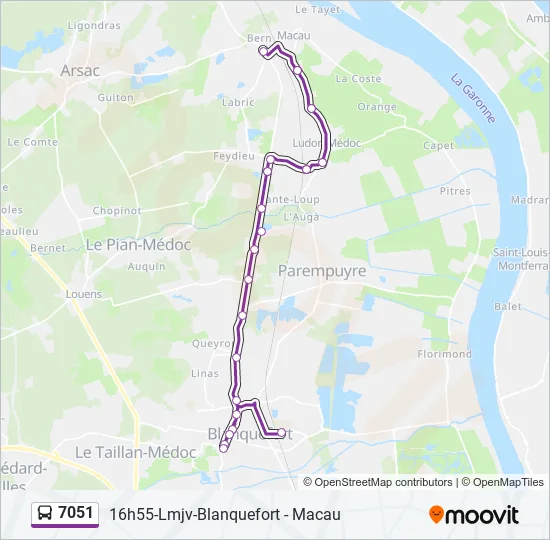 7051 Bus Line Map