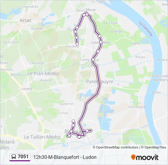 7051 Bus Line Map