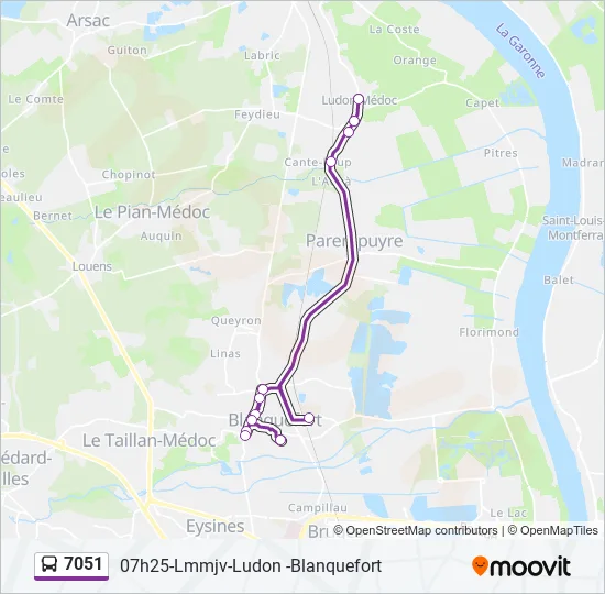 7051 Bus Line Map