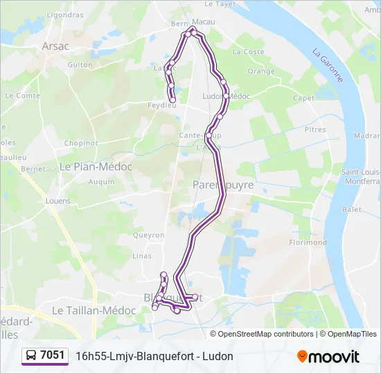 7051 Bus Line Map