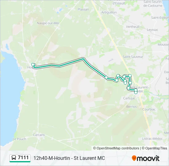 7111 Bus Line Map