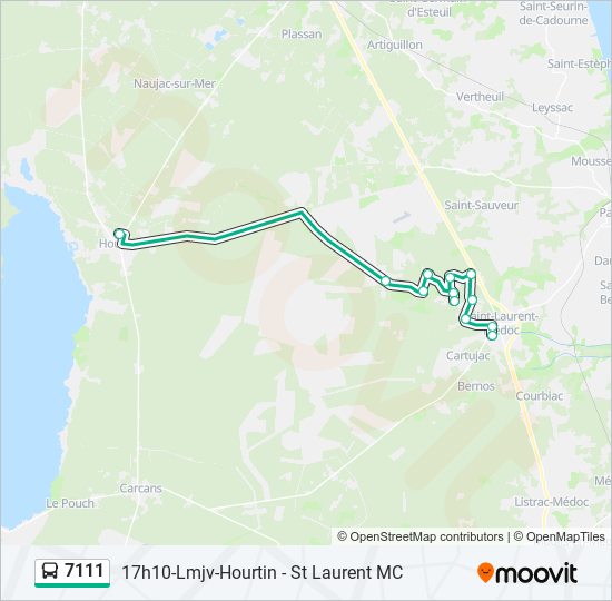 Plan de la ligne 7111 de bus