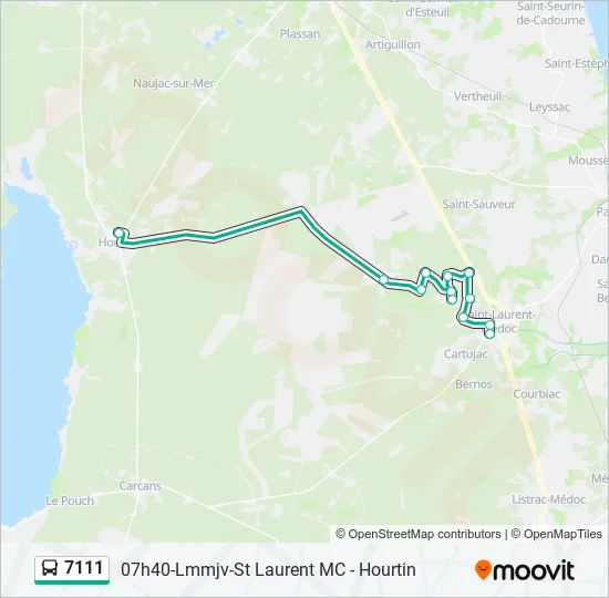7111 Bus Line Map