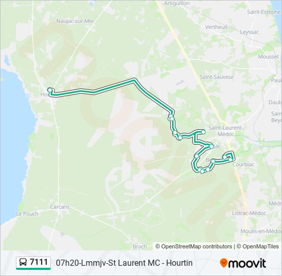 Plan de la ligne 7111 de bus