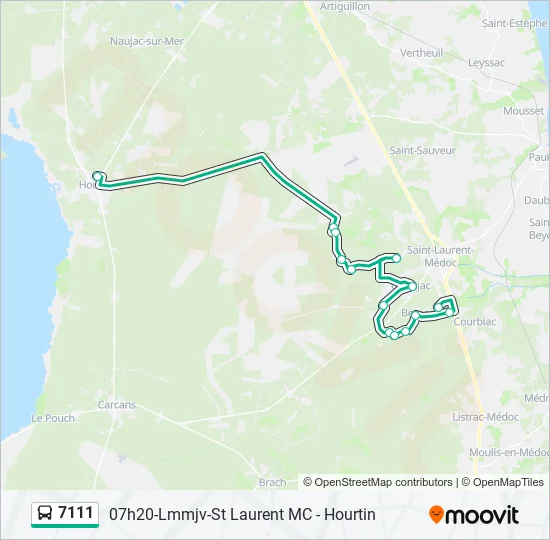 7111 Bus Line Map
