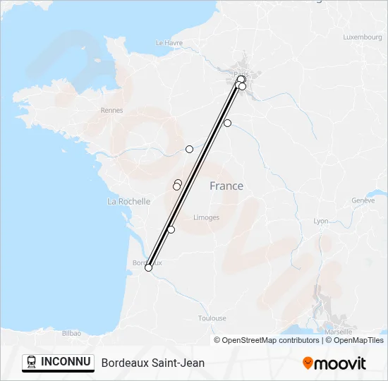INCONNU Train Line Map