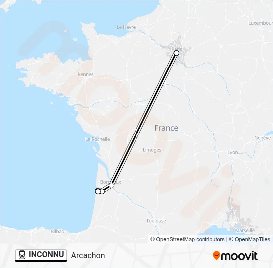 INCONNU Train Line Map
