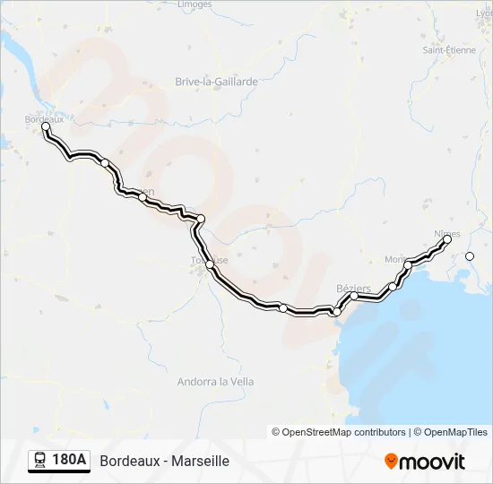 180A Route: Schedules, Stops & Maps - Bordeaux Saint-Jean (Updated)