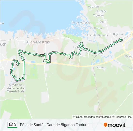 5 Bus Line Map