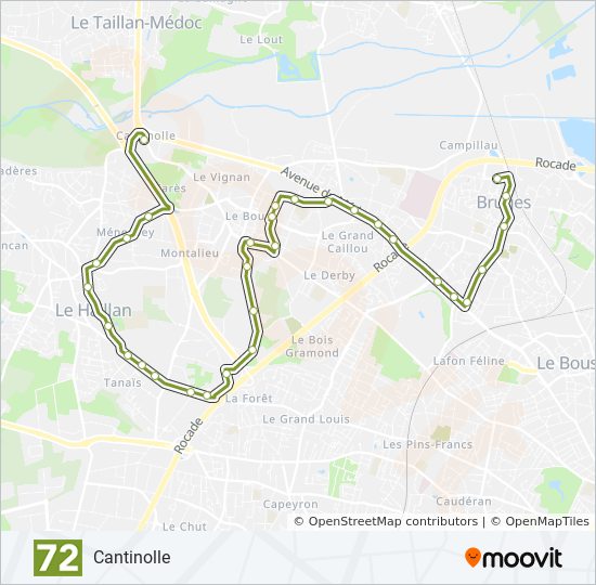 72 Bus Route Map 72 Route: Schedules, Stops & Maps - Cantinolle (Updated)