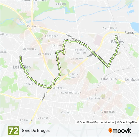 72 Bus Line Map