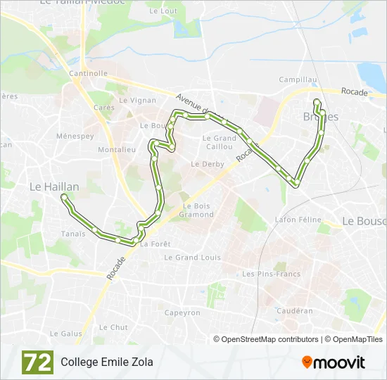 72 Bus Line Map
