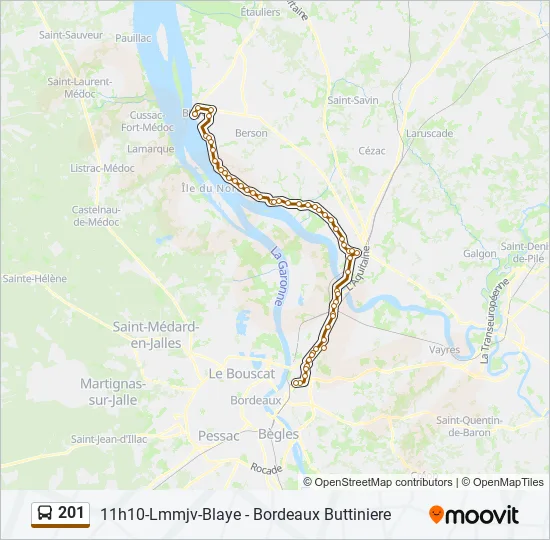 201 Bus Line Map