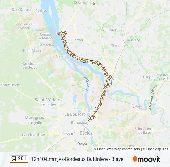 201 Bus Line Map