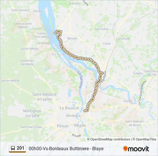 201 Bus Line Map